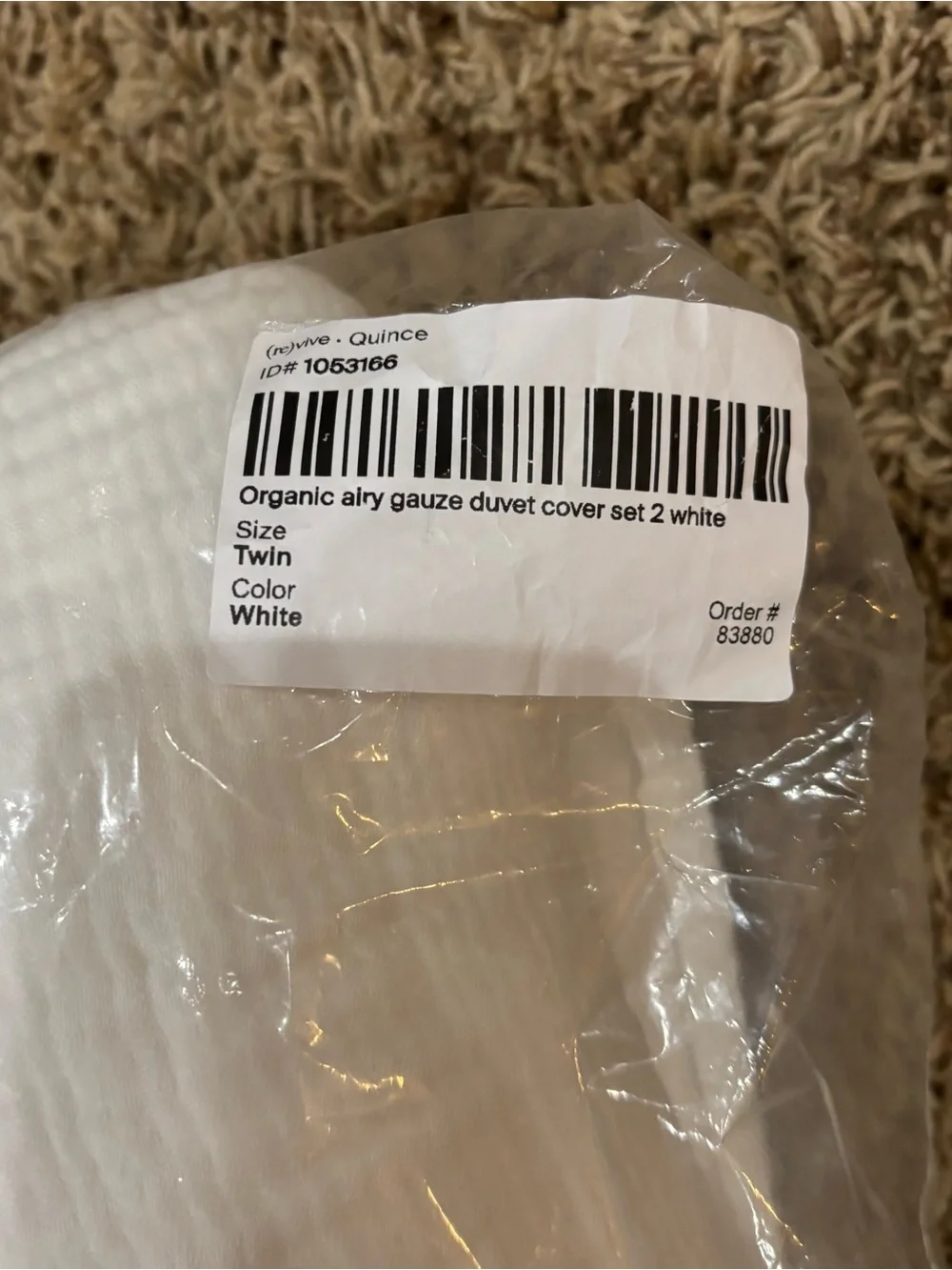 Quince Airy Gauze Organic Cotton Twin White Duvet Cover Set